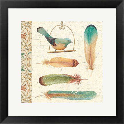 Framed Feather Tales I Print