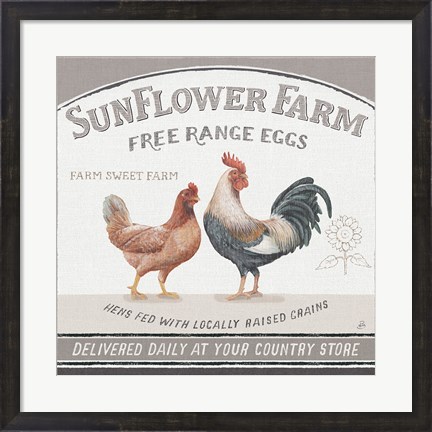 Framed Vintage Farm V Print