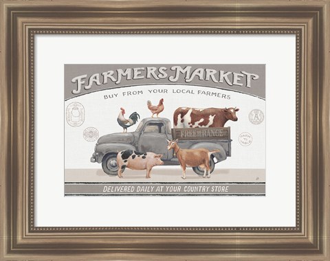 Framed Vintage Farm I Print