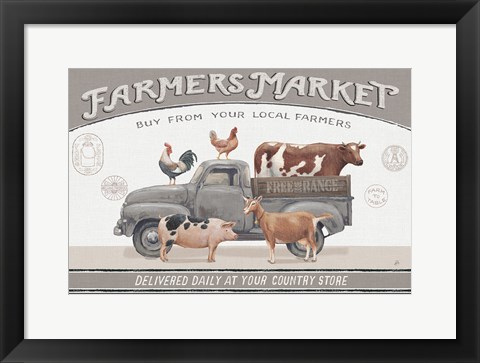 Framed Vintage Farm I Print