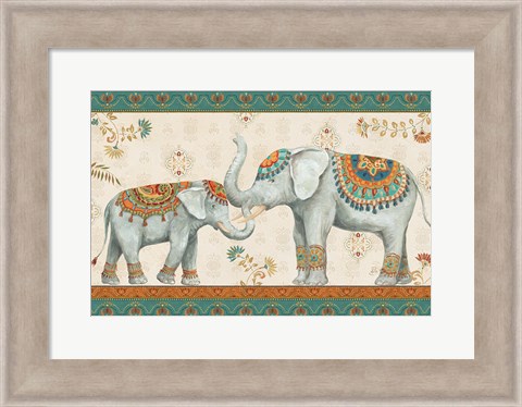 Framed Elephant Walk I Print