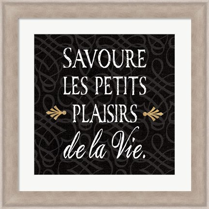 Framed Inspirational Collage II French on Black Print