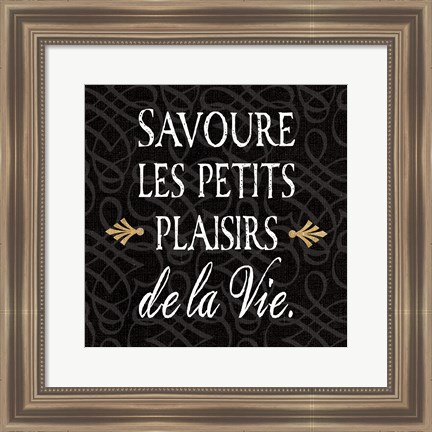 Framed Inspirational Collage II French on Black Print