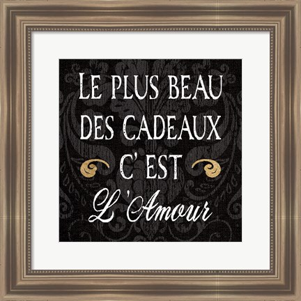 Framed Inspirational Collage I French on Black Print