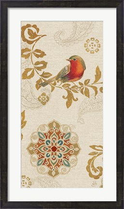 Framed Bird Rainbow Red Panel Print