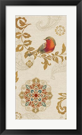 Framed Bird Rainbow Red Panel Print