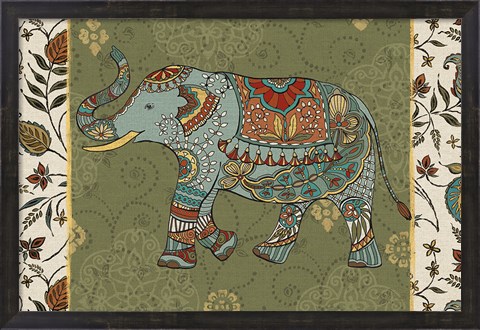 Framed Elephant Caravan IIF Print