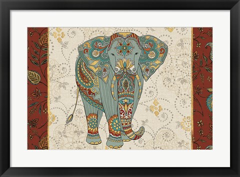 Framed Elephant Caravan IA Print