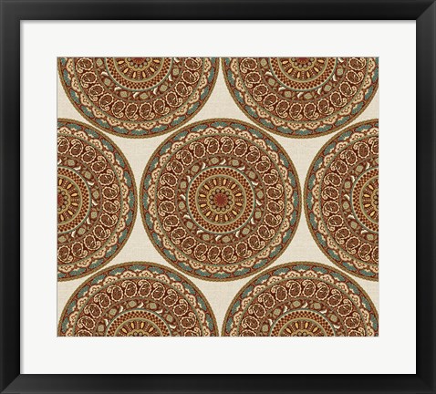 Framed Mandala Road Pattern I Print