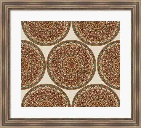 Framed Mandala Road Pattern I Print