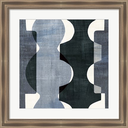 Framed Geometric Deco I BW Print