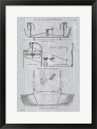 Framed Boat Launching I Neutral Print