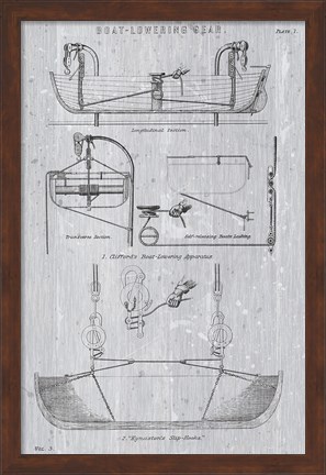 Framed Boat Launching I Neutral Print