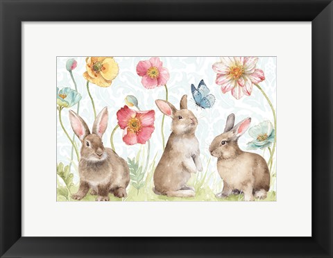 Framed Spring Softies Bunnies I Print