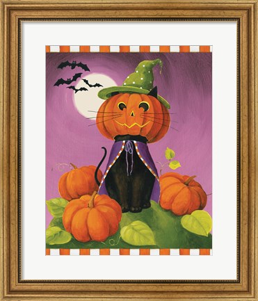 Framed Happy Haunting Cat Print