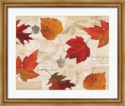 Framed Fall in Love - Autumn Leaves Print