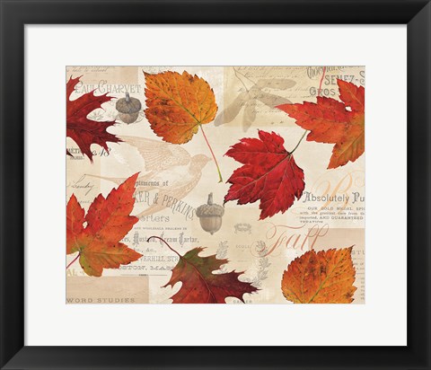 Framed Fall in Love - Autumn Leaves Print