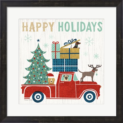 Framed Holiday on Wheels III Print