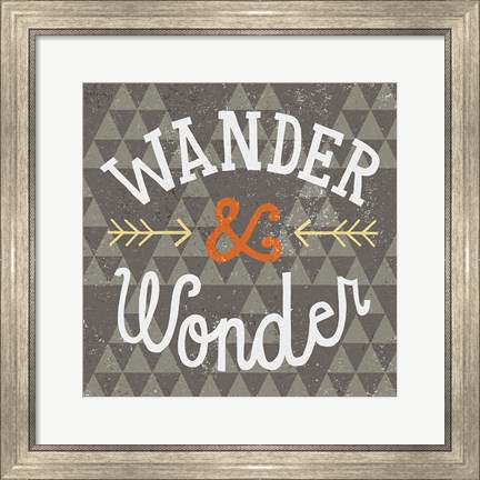 Framed Mod Triangles Wander and Wonder Retro Print