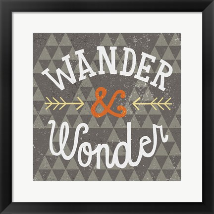 Framed Mod Triangles Wander and Wonder Retro Print