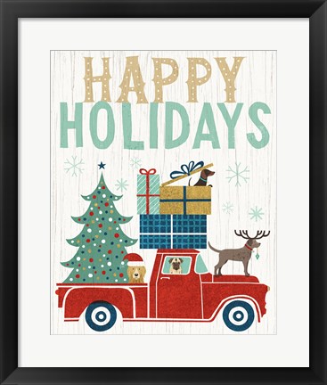 Framed Holiday on Wheels III v2 Print