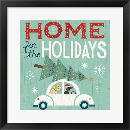 Framed Holiday on Wheels I Print