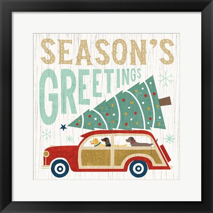 Framed Holiday on Wheels II Print