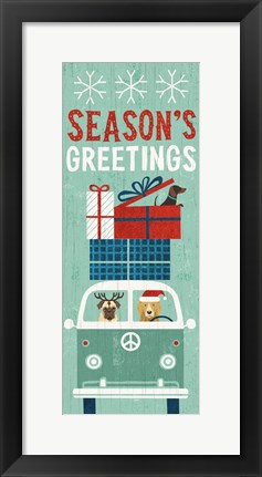 Framed Holiday on Wheels XII Panel Print