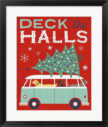 Framed Holiday on Wheels Red IV Print