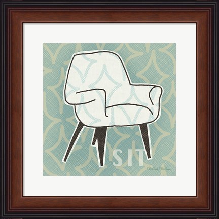 Framed Retro Chair I Sit Print