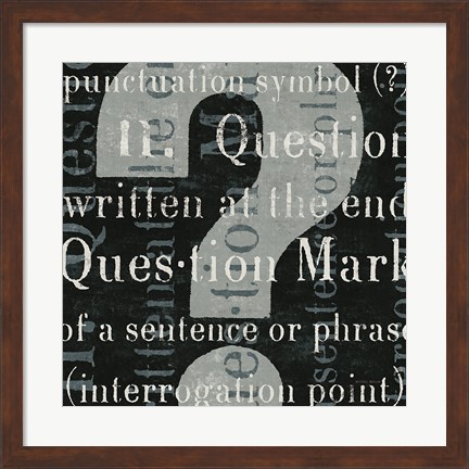 Framed Punctuated Text IV Print