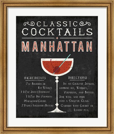 Framed Classic Cocktail Manhattan Print