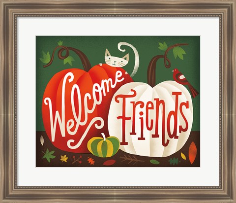 Framed Harvest Time Welcome Friends Print