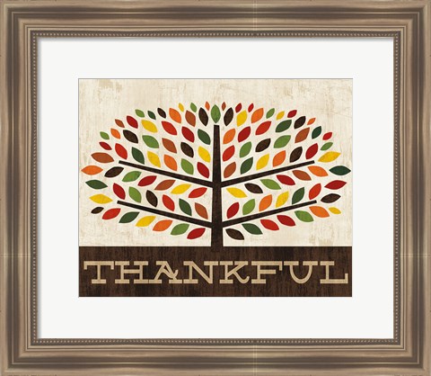 Framed Family Tree - Thankful Print