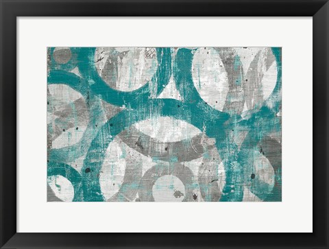 Framed Industrial I Teal Print