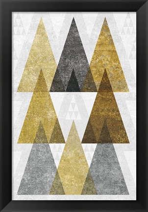 Framed Mod Triangles IV Gold Print