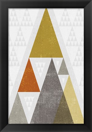 Framed Mod Triangles III Retro Print