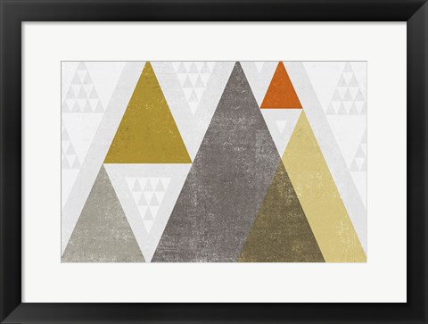 Framed Mod Triangles I Retro Print