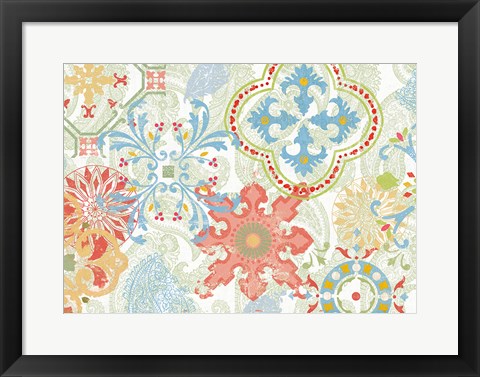 Framed Crimson Stamps IV Spring Print