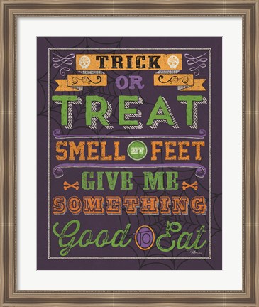 Framed Halloween Talk I Color Purple Print