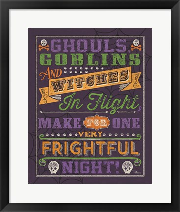 Framed Halloween Talk II Color Purple Print