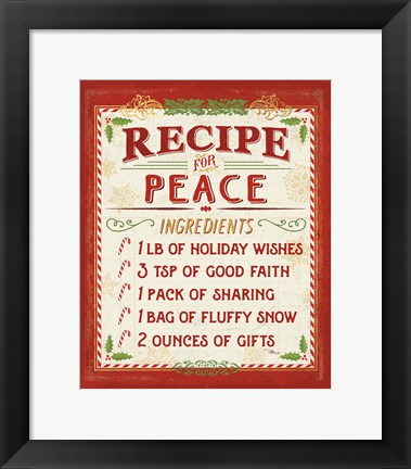 Framed Holiday Recipe II Print