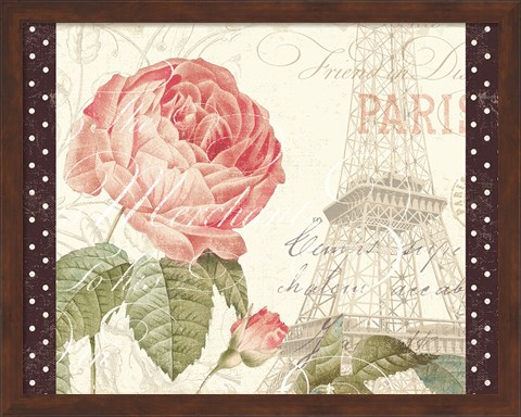 Framed La Vie En Rose I with Border Print