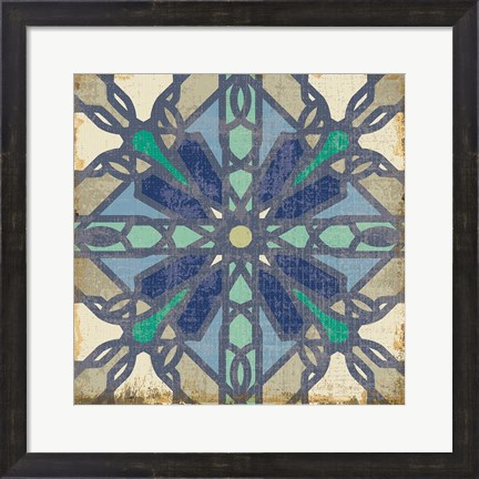 Framed Santorini Tile IV Print