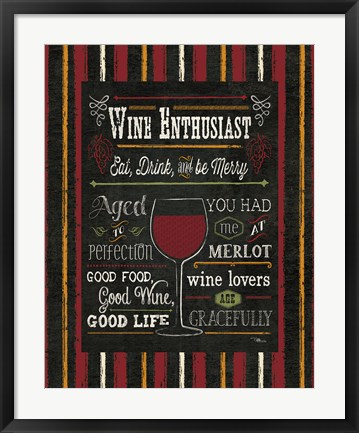 Framed Wine Enthusiast II Print