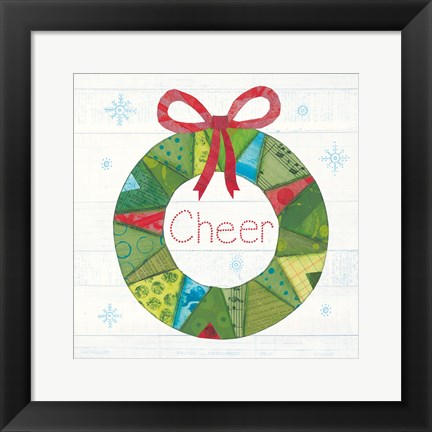 Framed Christmas Patchwork III Print