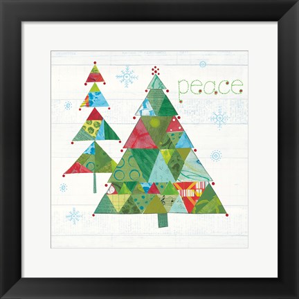 Framed Christmas Patchwork IV Print