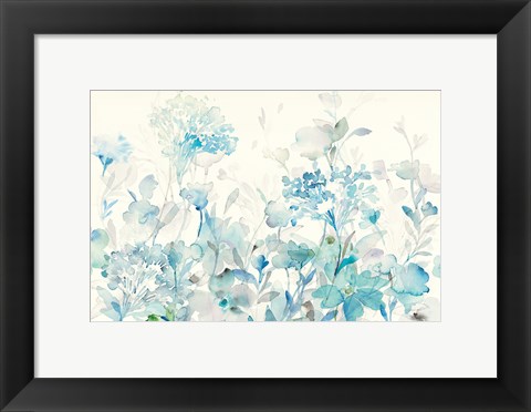 Framed Translucent Garden Blue Crop Print