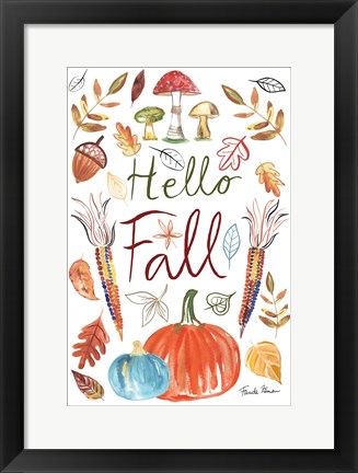 Framed Hello Fall I Print