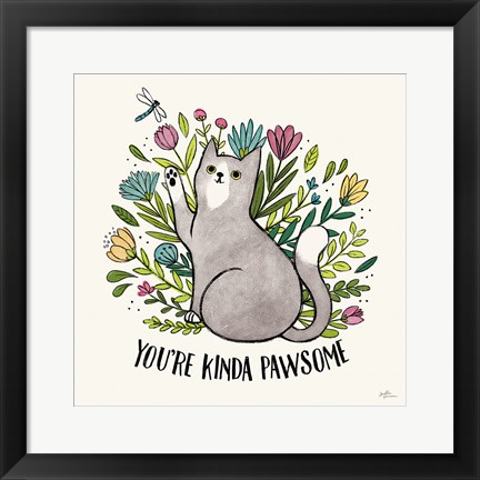 Framed Purrfect Garden IV Print